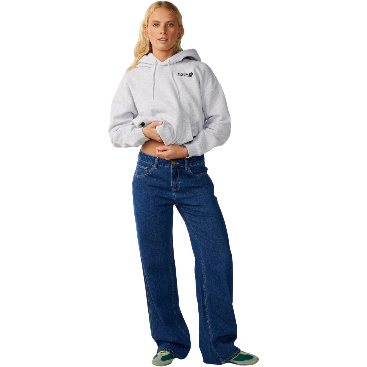 2026 Rip Curl Womens Surf Puff Heritage Hoodie 0A0WFL - Grey Marle / Black